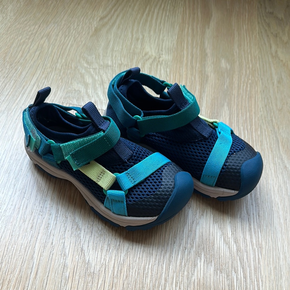 Teva Blue and Black Water Shoes with Protective Toe Cap